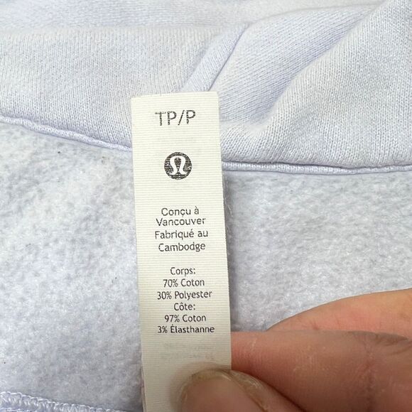 Lululemon Scuba Oversized Half Zip Hoodie Light Blue Women XS/S Crop flawed - Picture 10 of 11